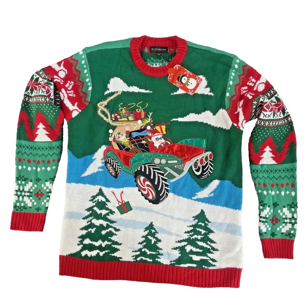 NEW Blizzard Bay‎ Size M Dune Buggy Car Razor 4x4 Holiday Ugly Christmas Sweater